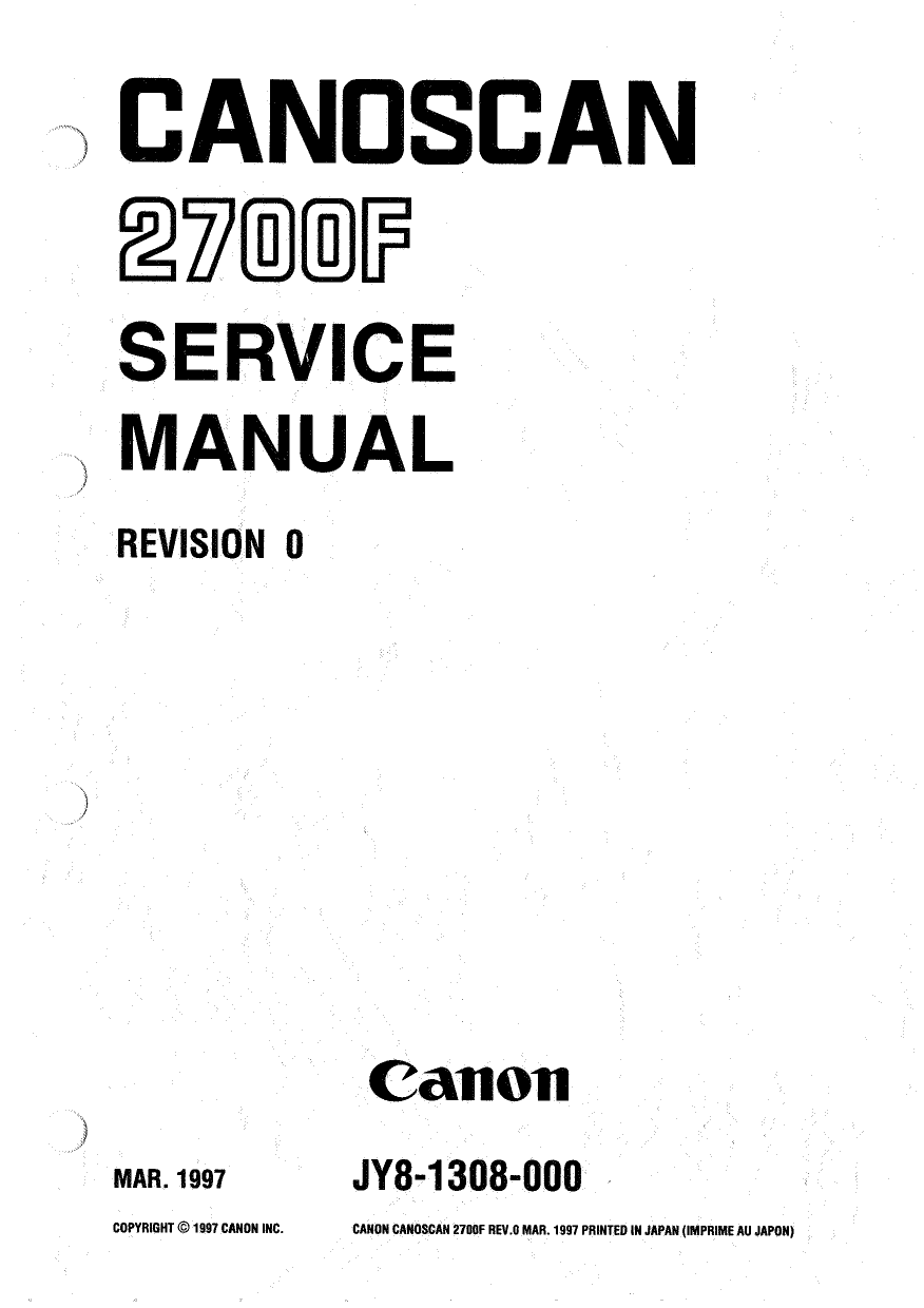 Canon Options CS-2700F CanoScan 2700F Parts and Service Manual-1